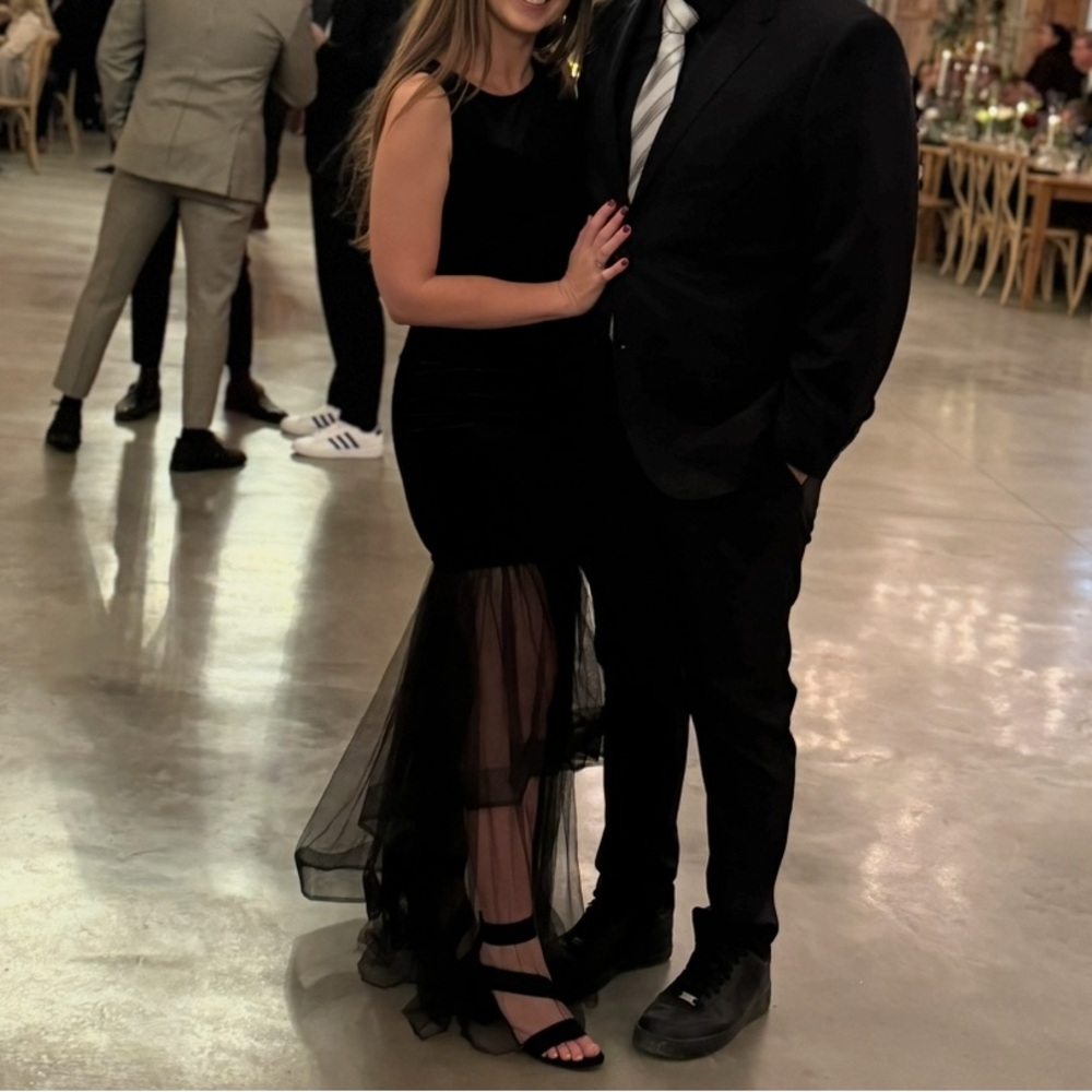 Black Sheer Evening Gown